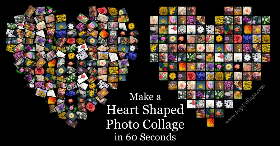 heart shaped collage